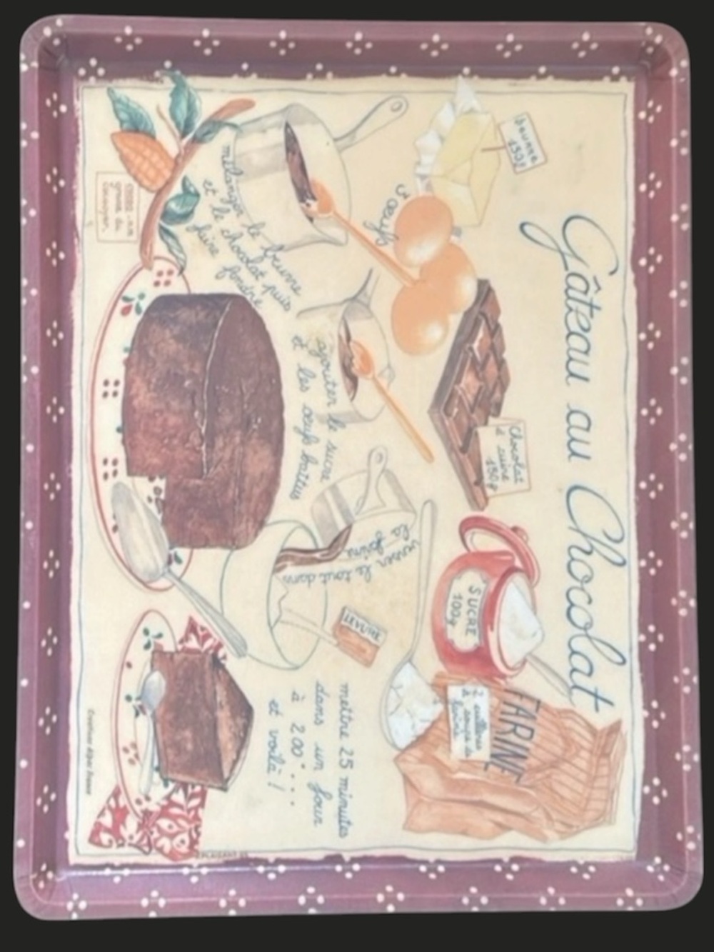 French Gateau Au Chocolat Serving Tray